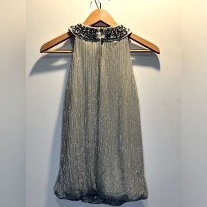 Silver Sleeveless Top